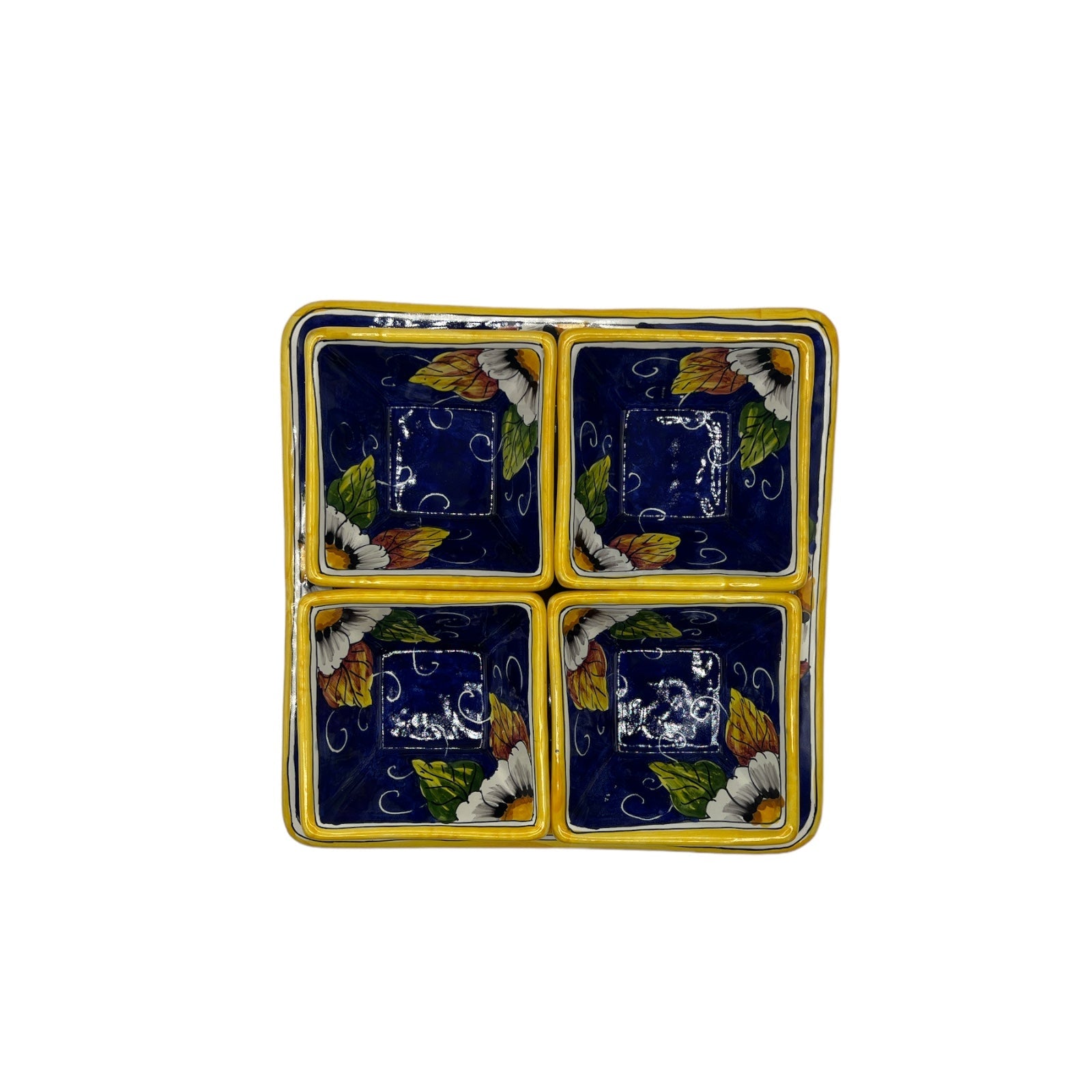 Antipastiera 4 Scomparti Fantasia Margherite - Sorrento è