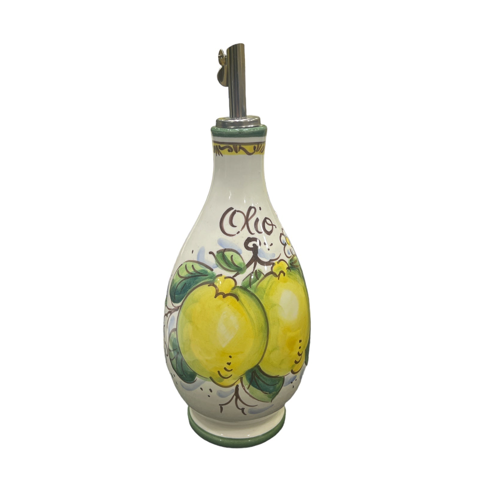 Bottiglia Olio Con Manico Fantasia Limoni E Fiori - Sorrento è