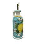 Bottiglia Olio Con Manico Fantasia Limoni E Fiori - Sorrento è