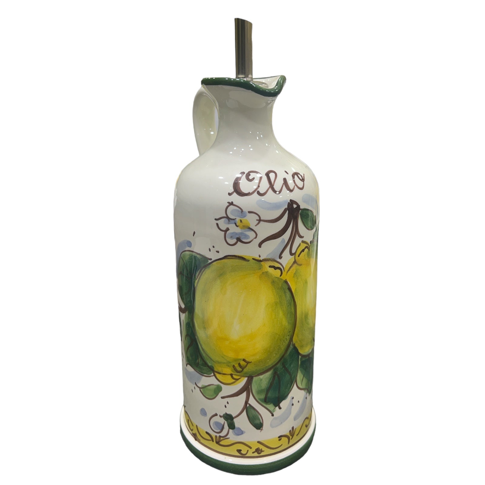 Bottiglia Olio Con Manico Fantasia Limoni E Fiori - Sorrento è