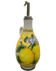 Bottiglia Olio Con Manico Fantasia Limoni E Fiori - Sorrento è