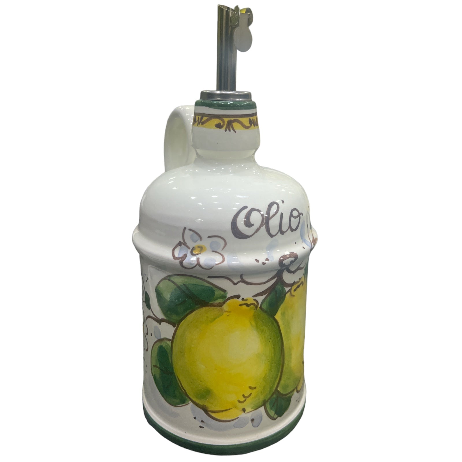 Bottiglia Olio Con Manico Fantasia Limoni e Fiori - Sorrento è