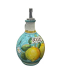 Bottiglia Olio Tonda Con Manico Fantasia Limoni E Fiori - Sorrento è