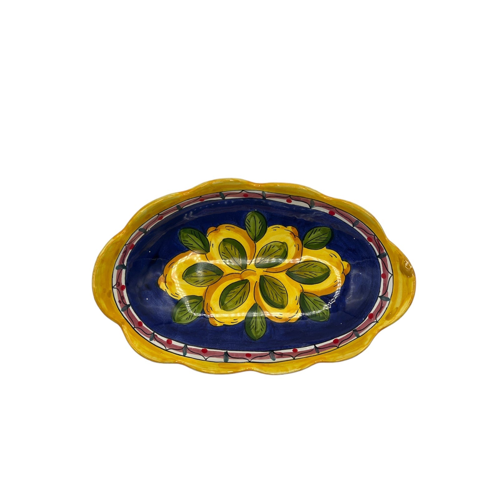 Ciotola Ovale Fantasia Limoni Geometrico - Sorrento è