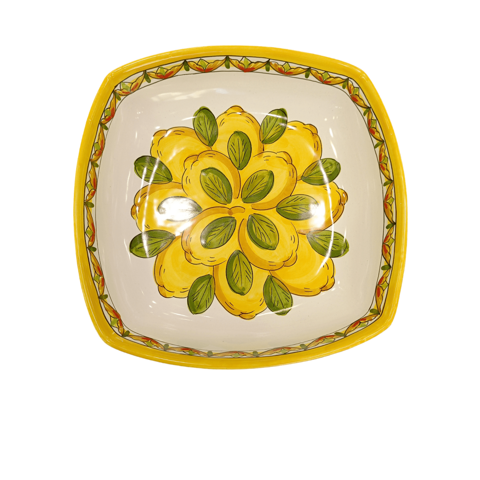 Ciotola Quadrata Fantasia Limoni Geometrico - Sorrento è