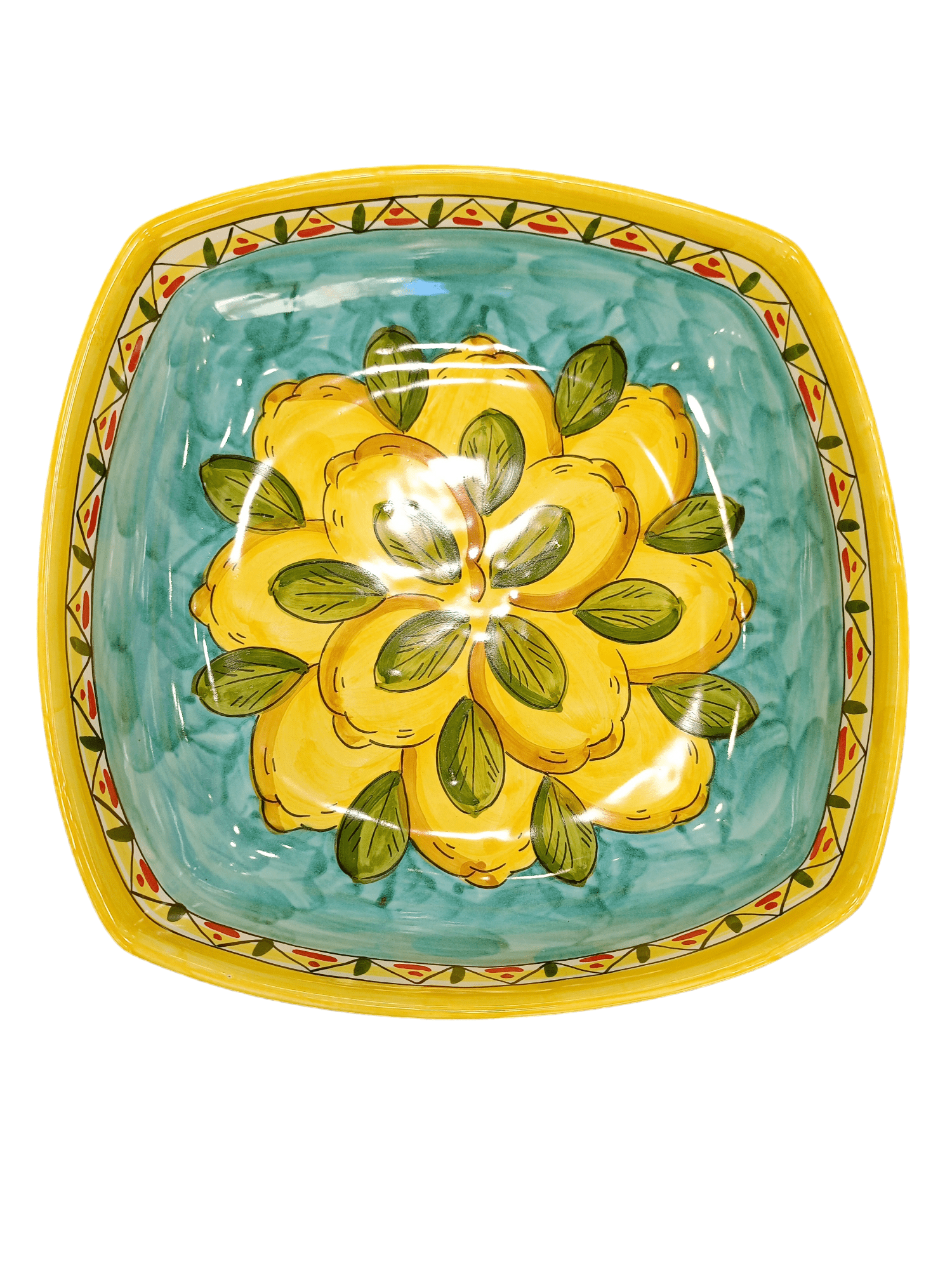Ciotola Quadrata Fantasia Limoni Geometrico - Sorrento è