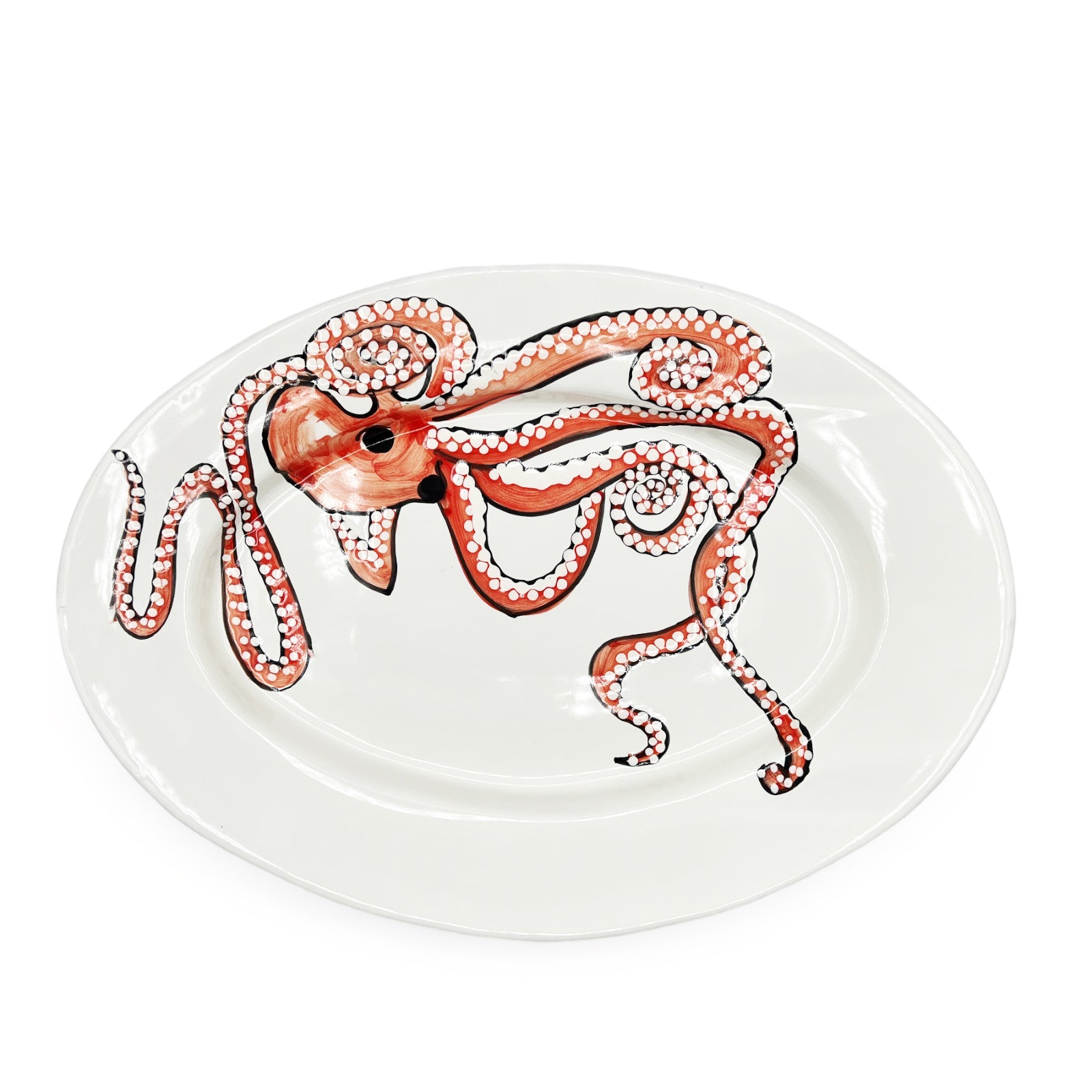 Piatto Ovale Fantasia di Mare Polipo - Sorrento è