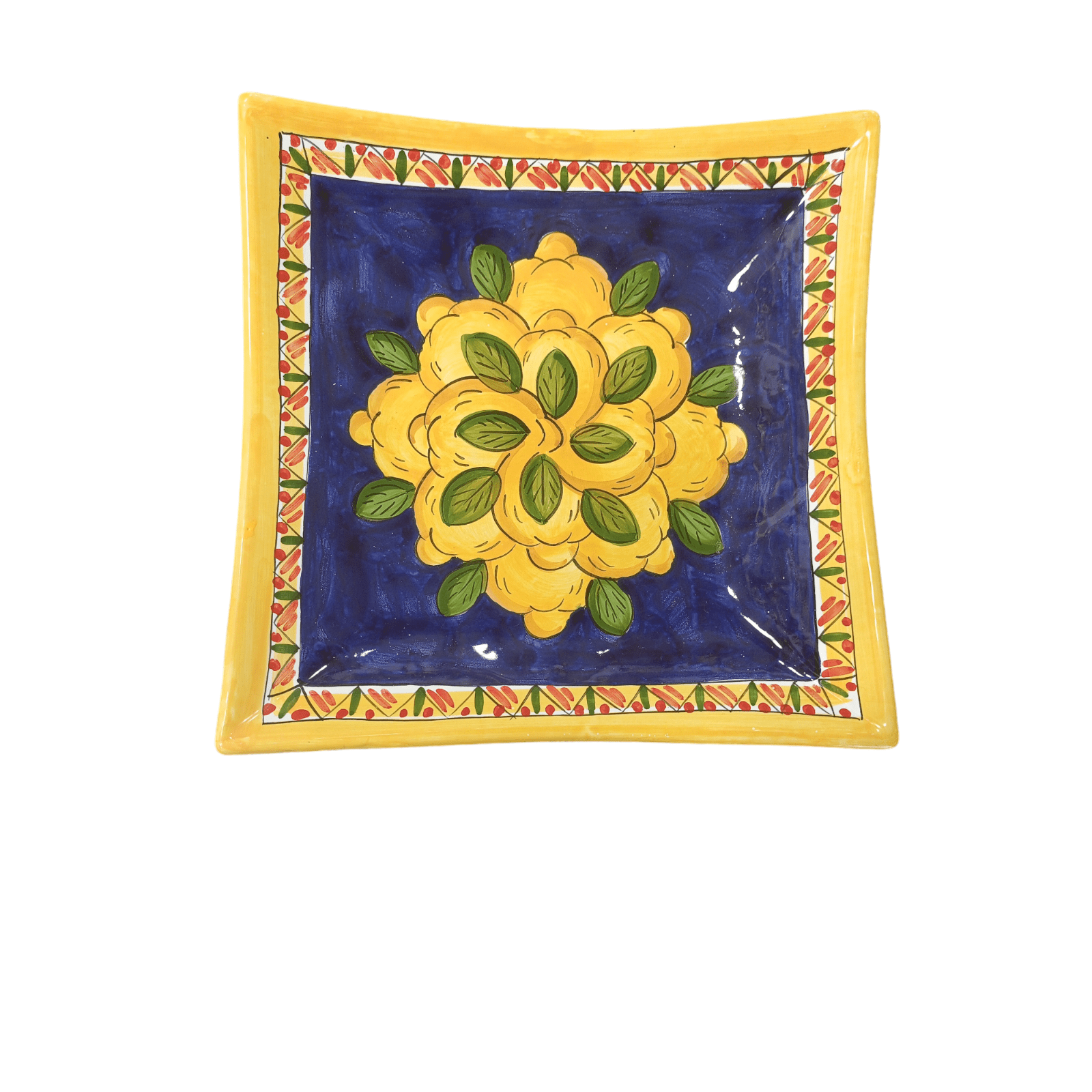 Piatto quadrato Piano fantasia limoni geometrico - Sorrento è