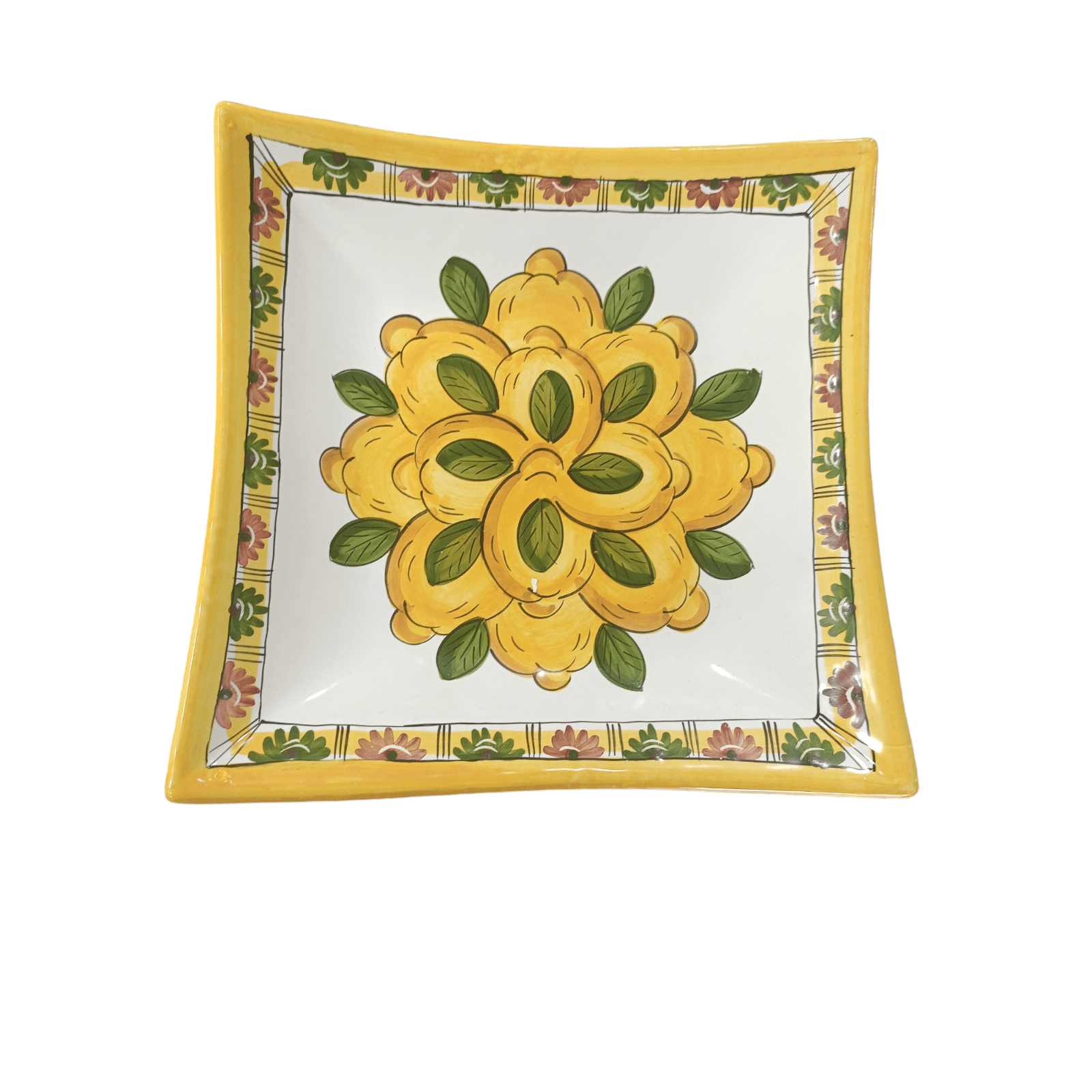 Piatto quadrato Piano fantasia limoni geometrico - Sorrento è