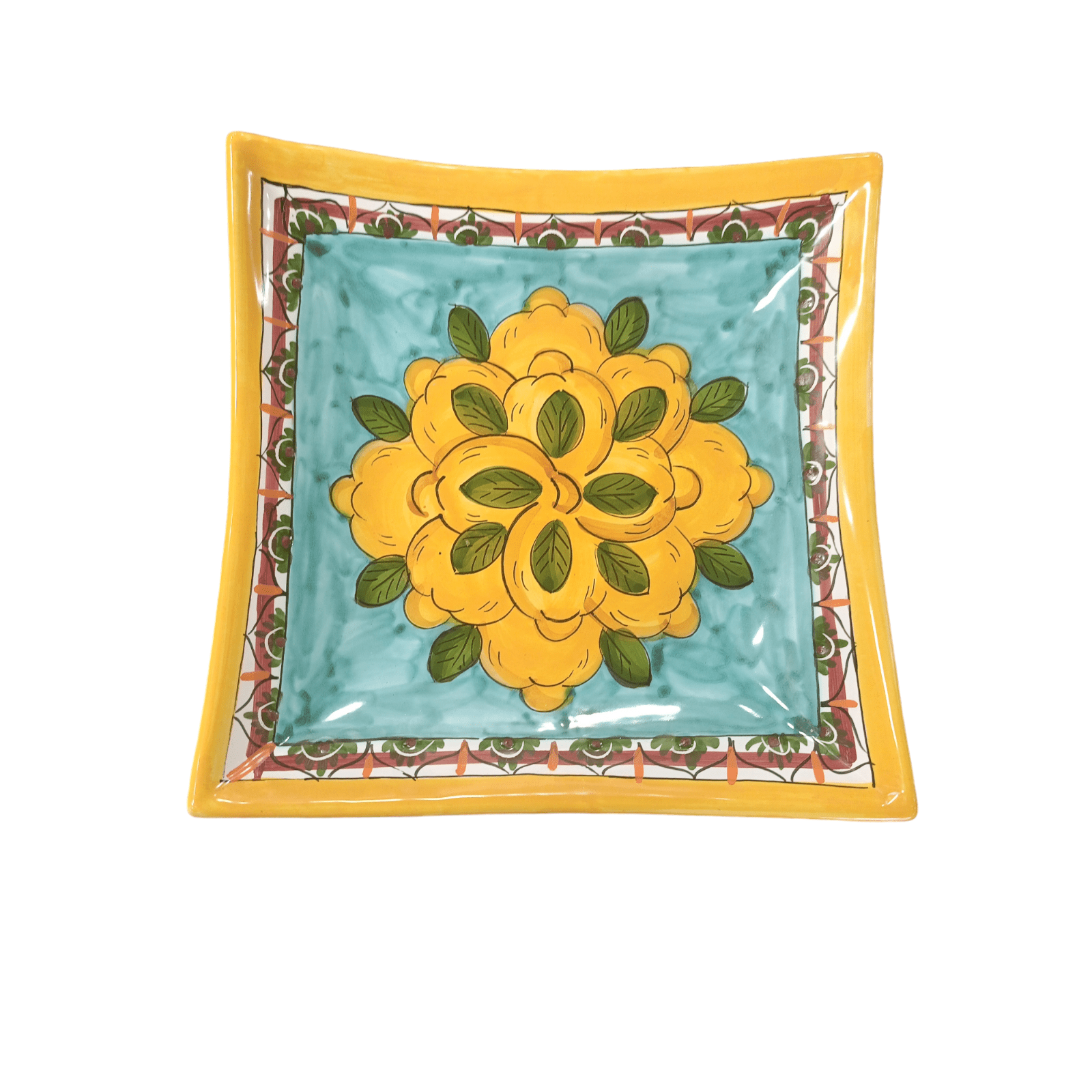 Piatto quadrato Piano fantasia limoni geometrico - Sorrento è