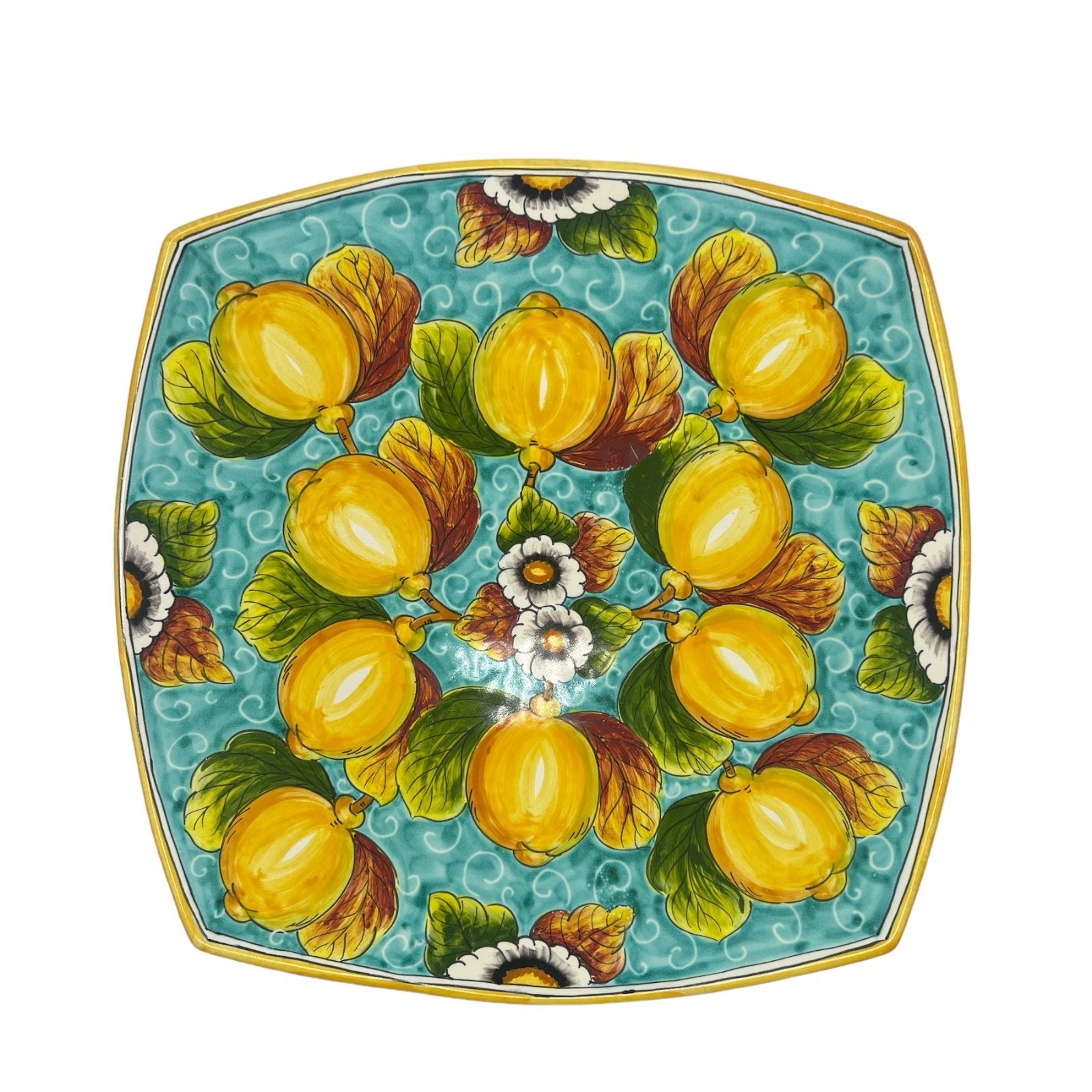 Piatto Quadro Fantasia Limoni e Fiori - Sorrento è