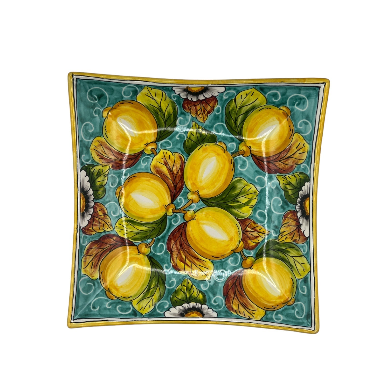 Piatto Quadro Fantasia Limoni e Fiori - Sorrento è