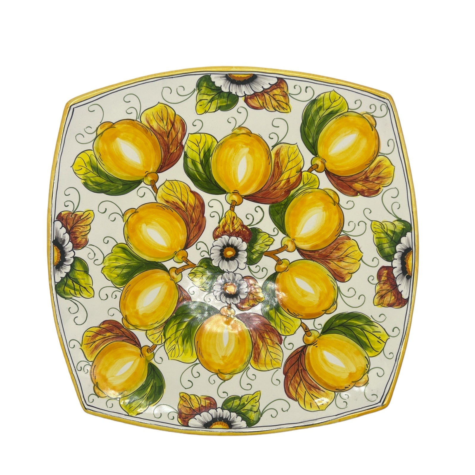 Piatto Quadro Fantasia Limoni e Fiori - Sorrento è