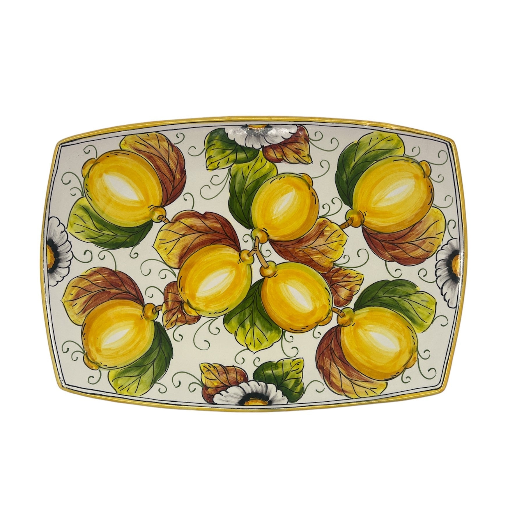 Piatto Rettangolare Fantasia Limoni e Fiori - Sorrento è