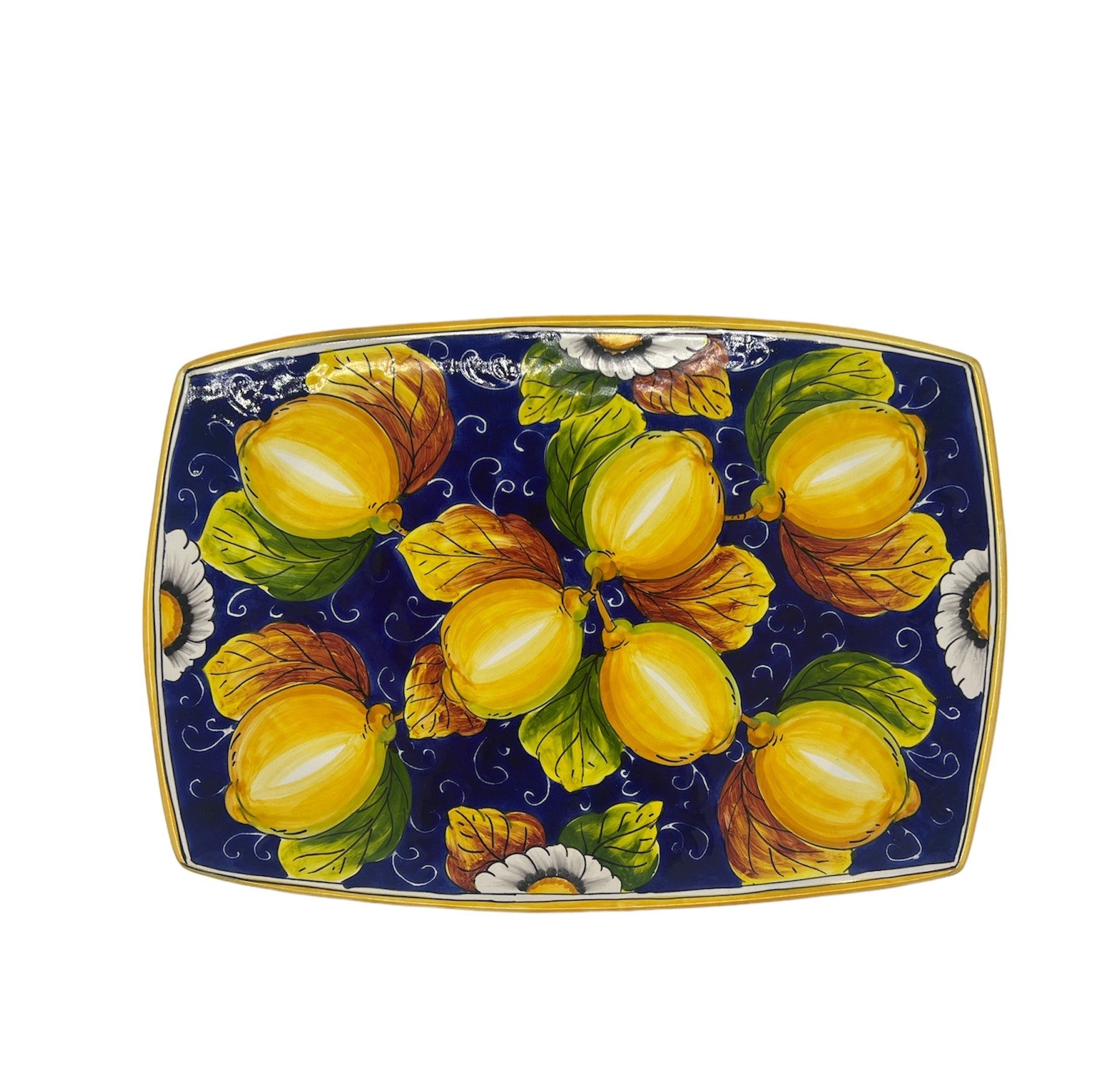 Piatto Rettangolare Fantasia Limoni e Fiori - Sorrento è