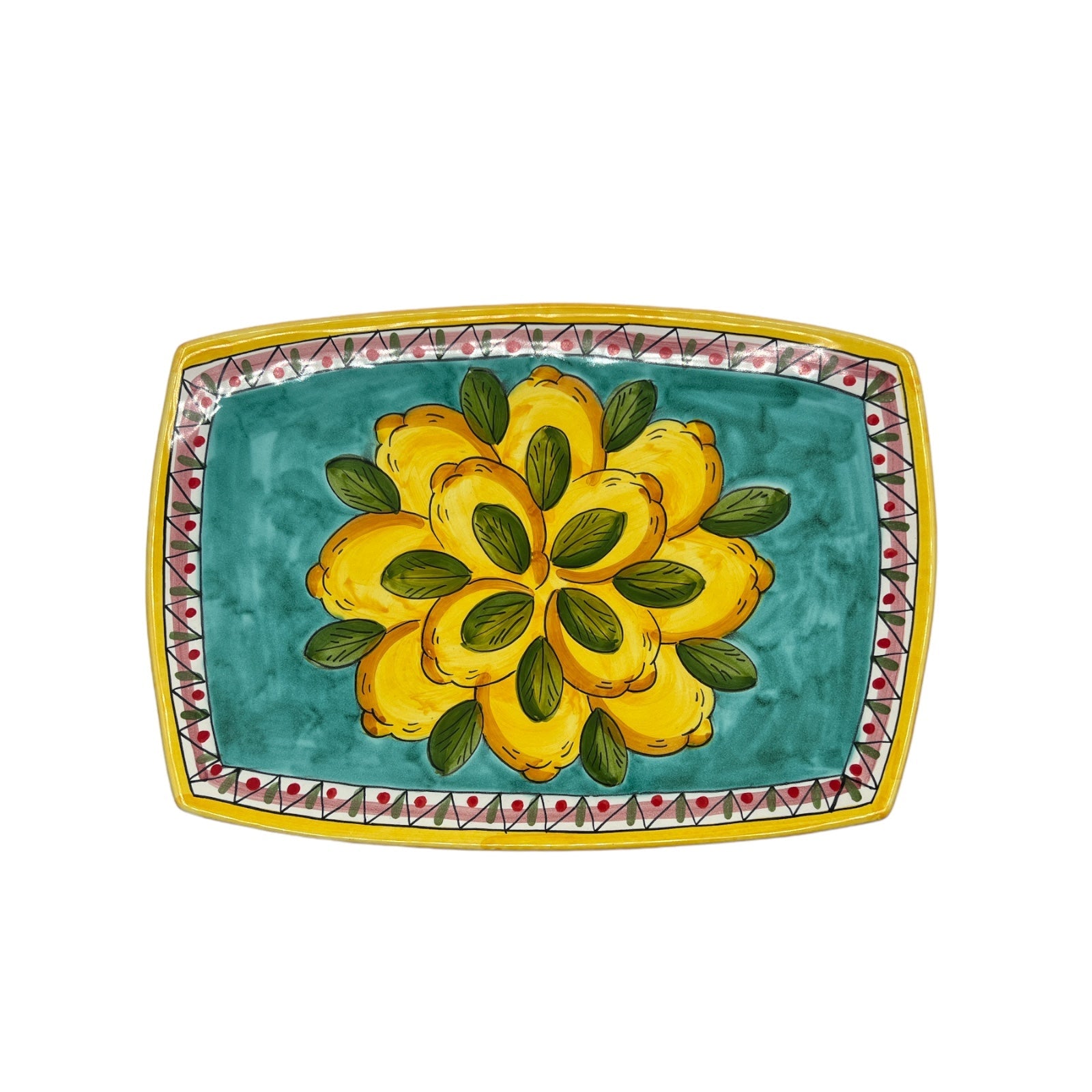 Piatto Rettangolare Fantasia Limoni Geometrico - Sorrento è