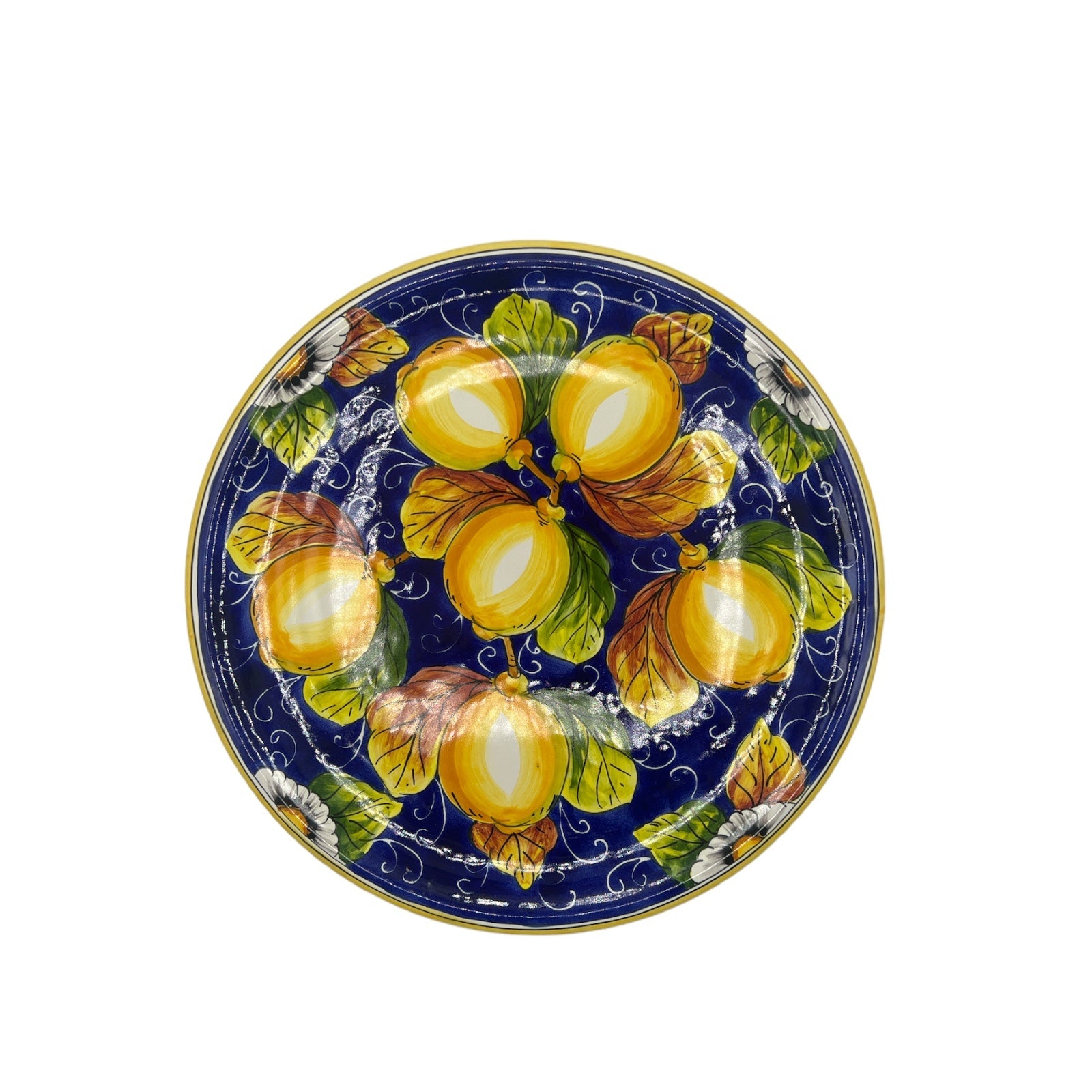Piatto Tondo Fantasia Limone e Fiori - Sorrento è