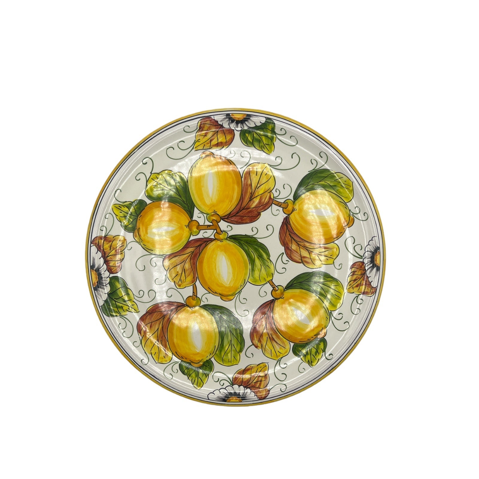 Piatto Tondo Fantasia Limone e Fiori - Sorrento è