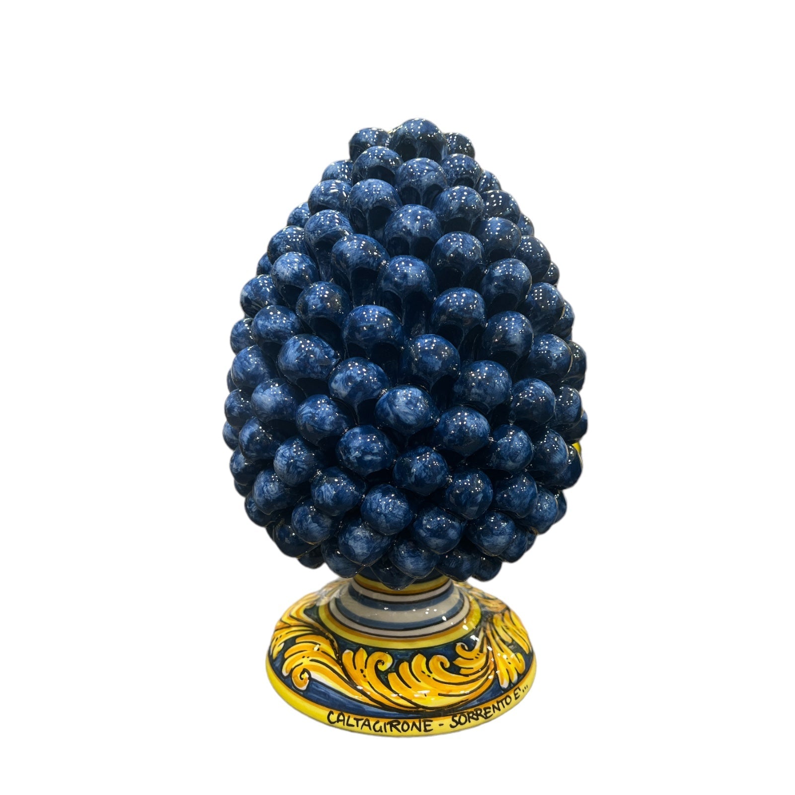 PIGNA SICILIANA H.30 IN CERAMICA DI CALTAGIRONE COLORE ROSSO ANTICO CON GAMBO ORNATO. – Il Moro di Sicilia