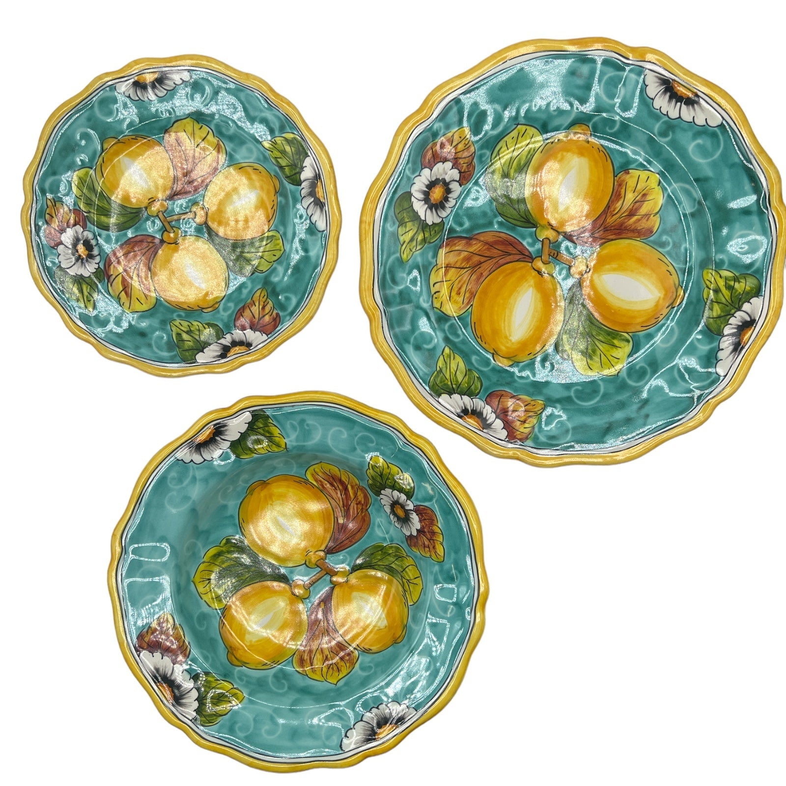 Set di Piatti Fantasia Limoni e Fiori - Sorrento è