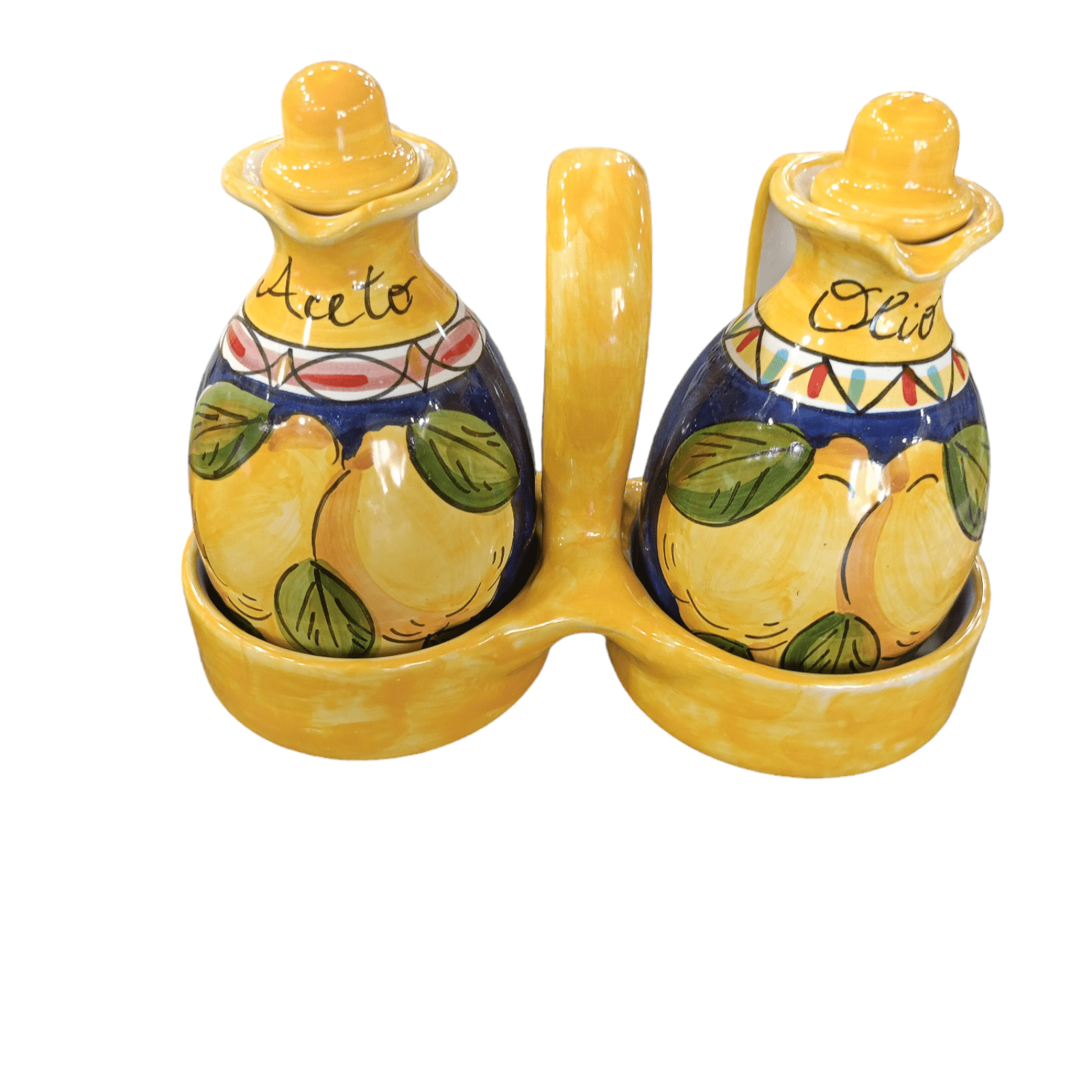 Set OLIO E ACETO decoro Geometrico Limoni - Sorrento è