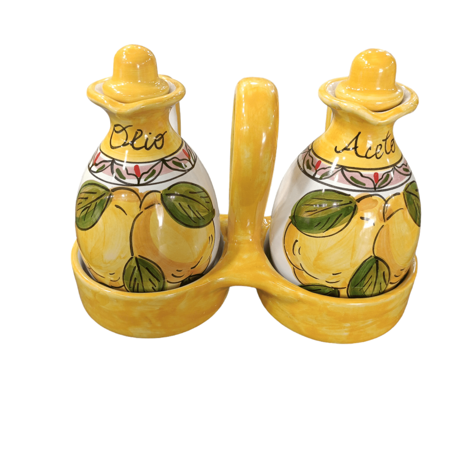 Set OLIO E ACETO decoro Geometrico Limoni - Sorrento è