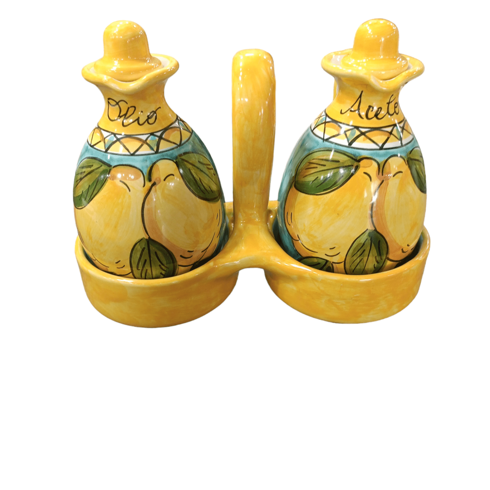 Set OLIO E ACETO decoro Geometrico Limoni - Sorrento è