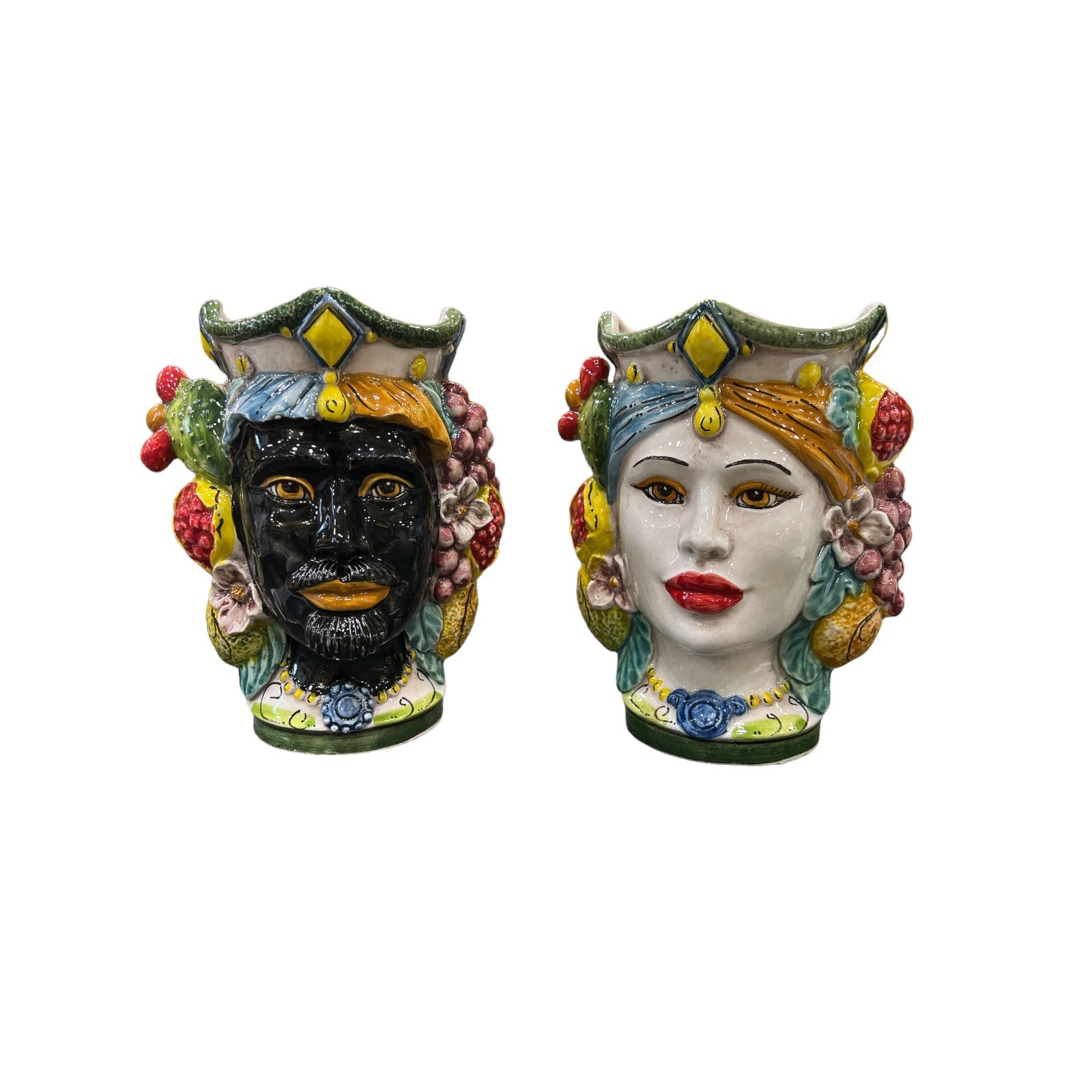 Teste di Moro Ceramica di Caltagirone Frutti Coppia CM18 - Sorrento è