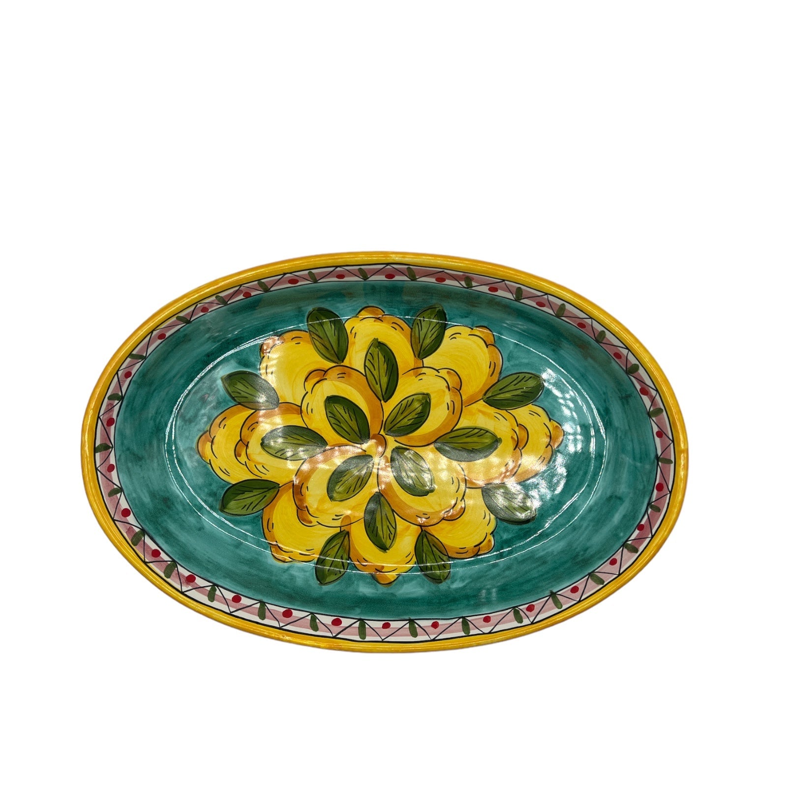 Vassoio Fondo Ovale Fantasia Limoni Geometrico - Sorrento è