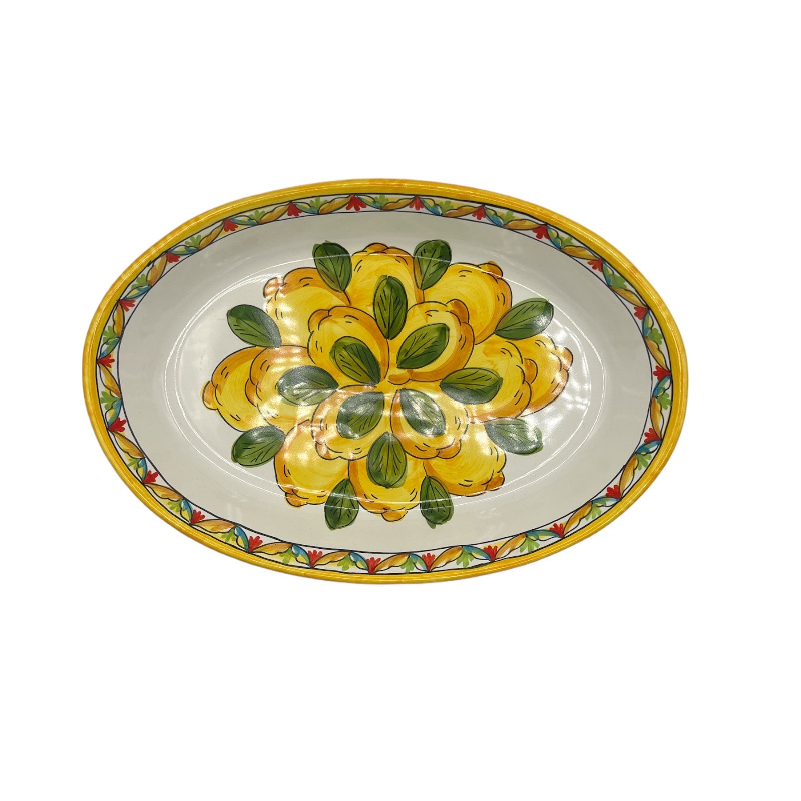 Vassoio Fondo Ovale Fantasia Limoni Geometrico - Sorrento è