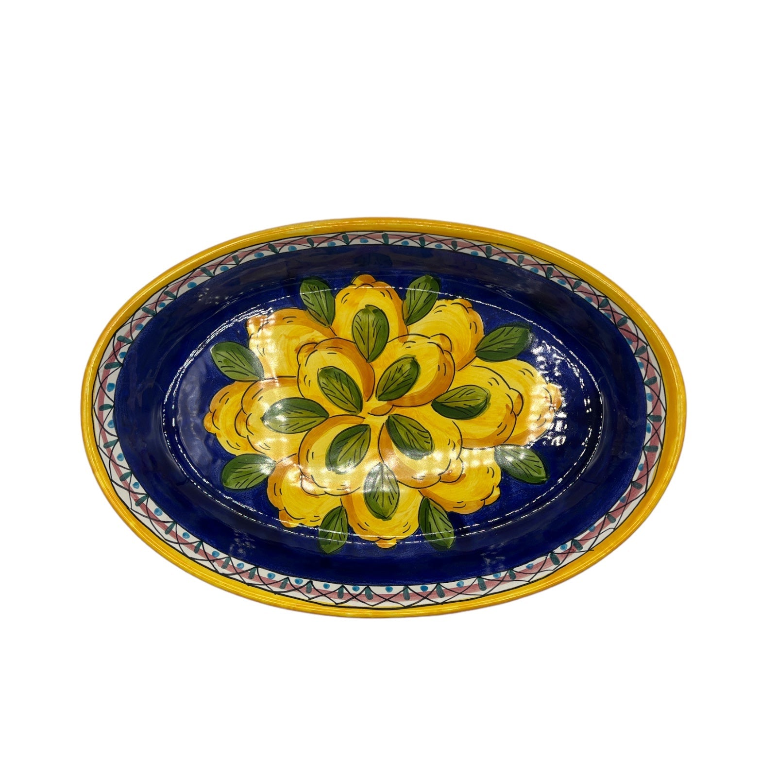 Vassoio Fondo Ovale Fantasia Limoni Geometrico - Sorrento è