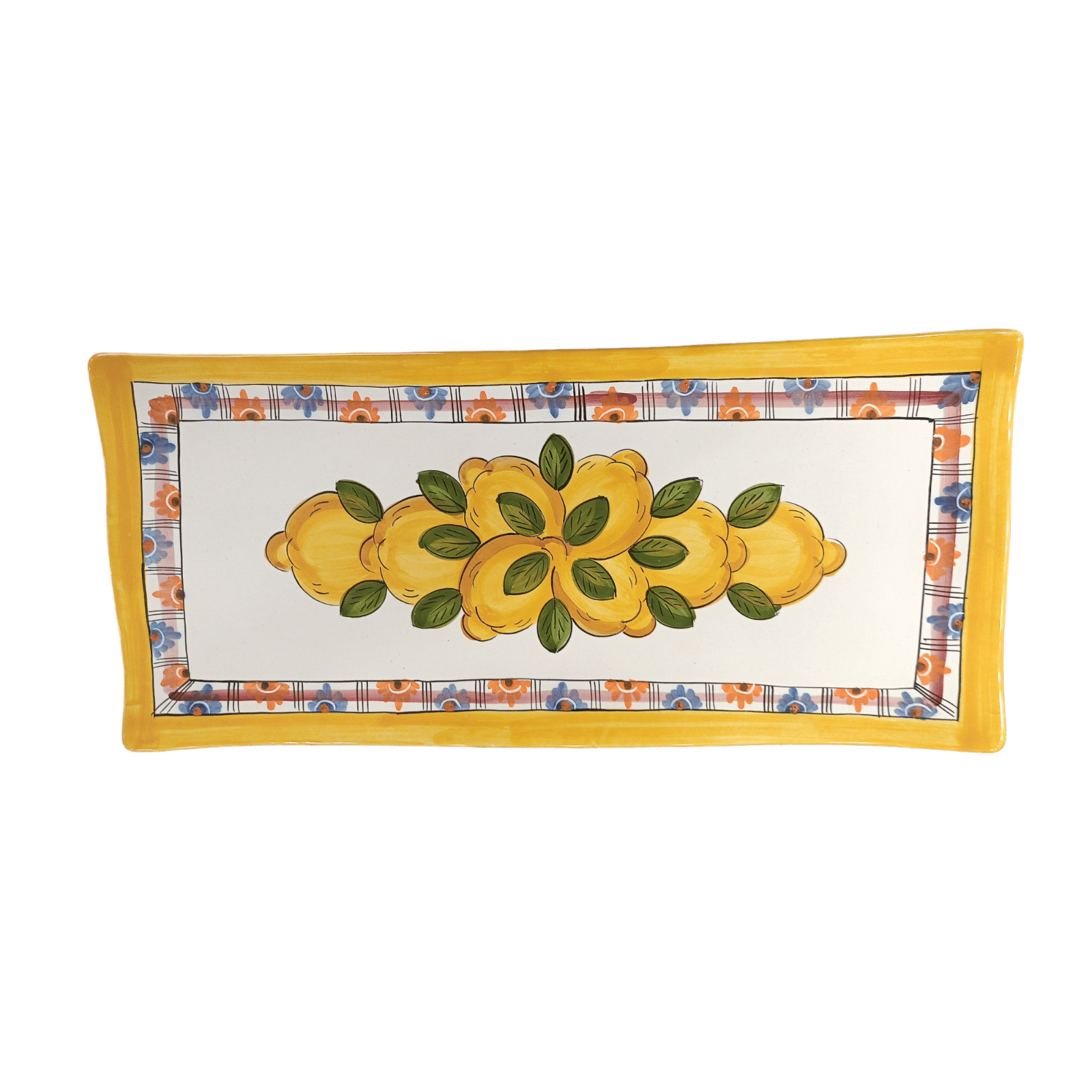 Vassoio rettangolare decoro Limoni Geometrico - Sorrento è