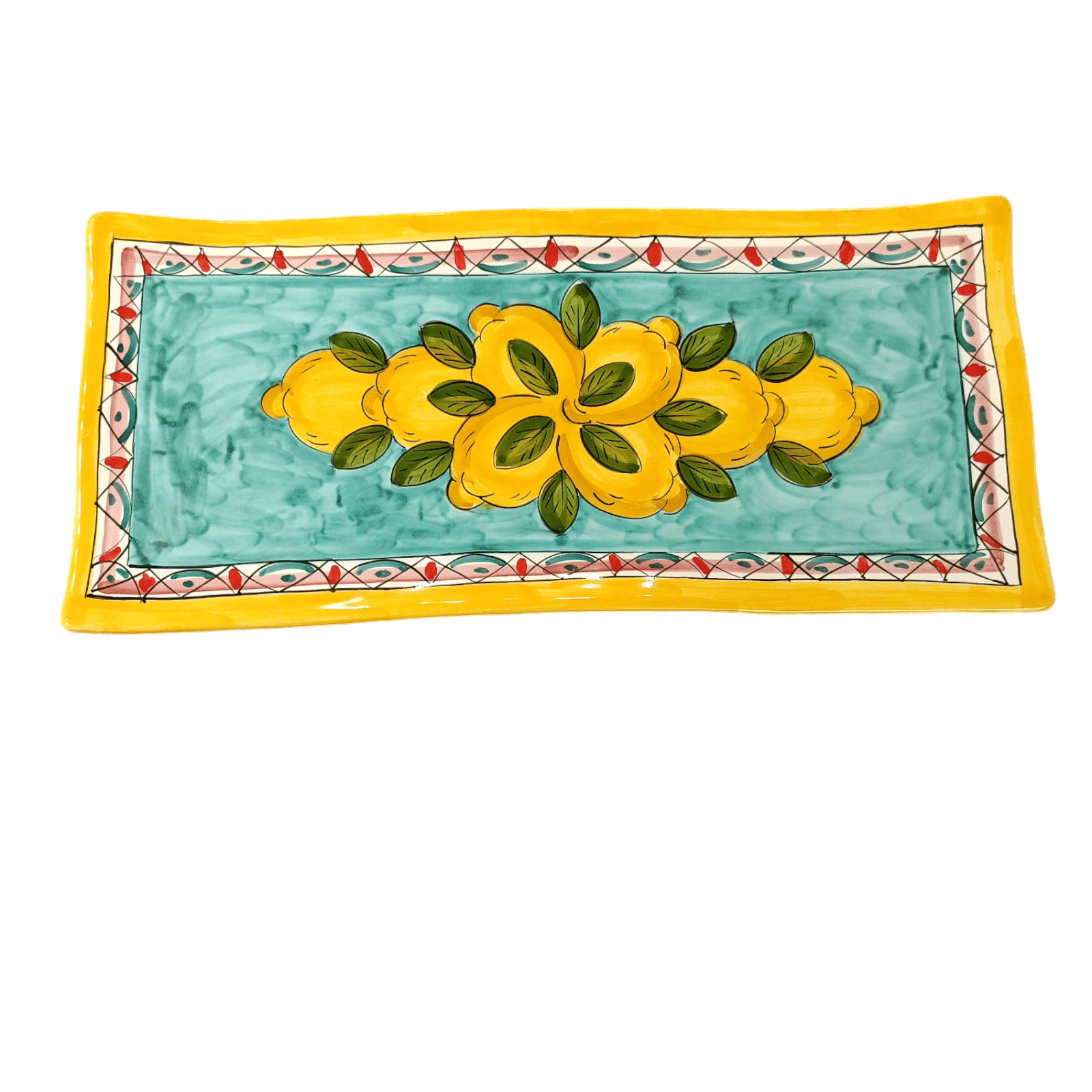 Vassoio rettangolare decoro Limoni Geometrico - Sorrento è