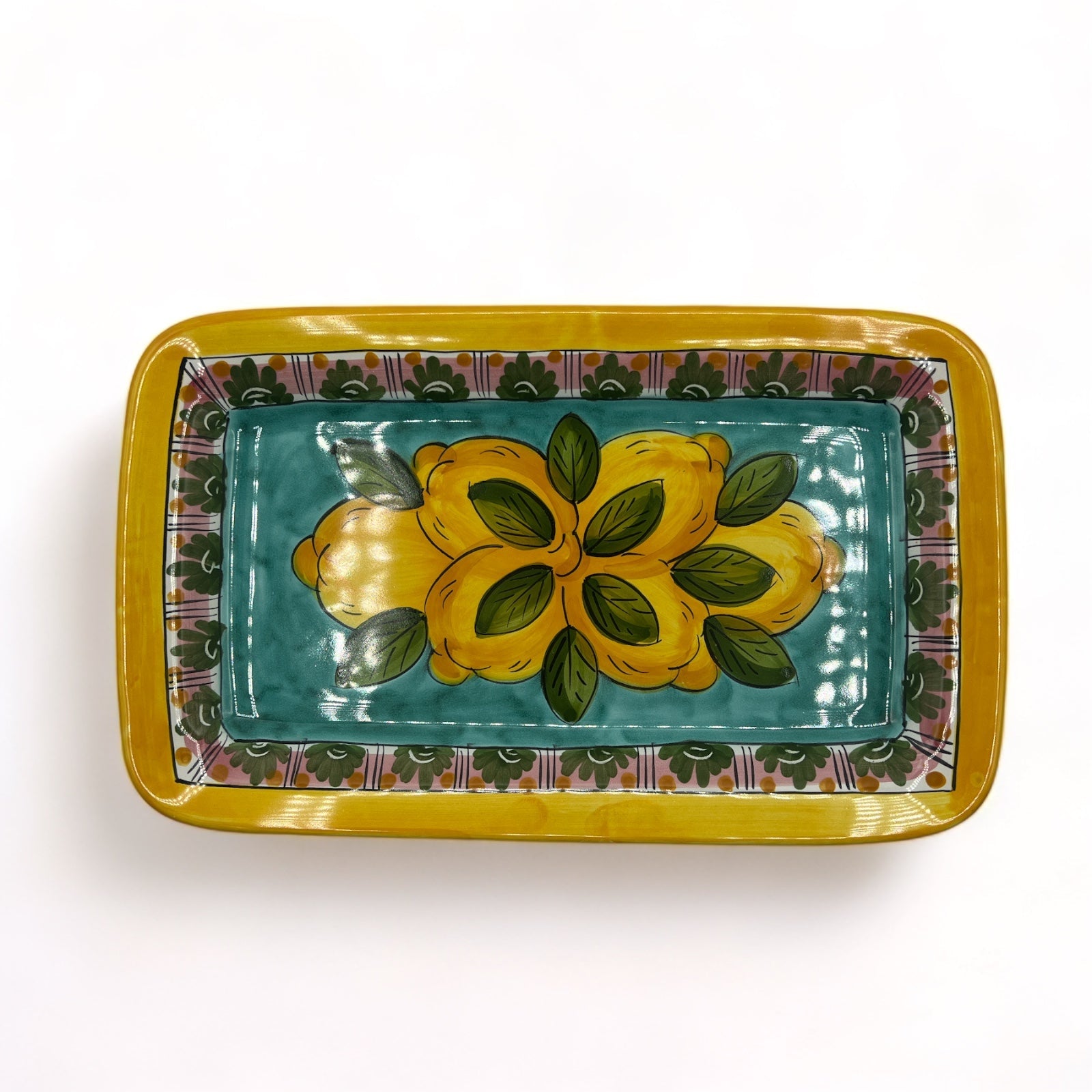 Vassoio Rettangolare Fantasia Limoni Geometrico - Sorrento è