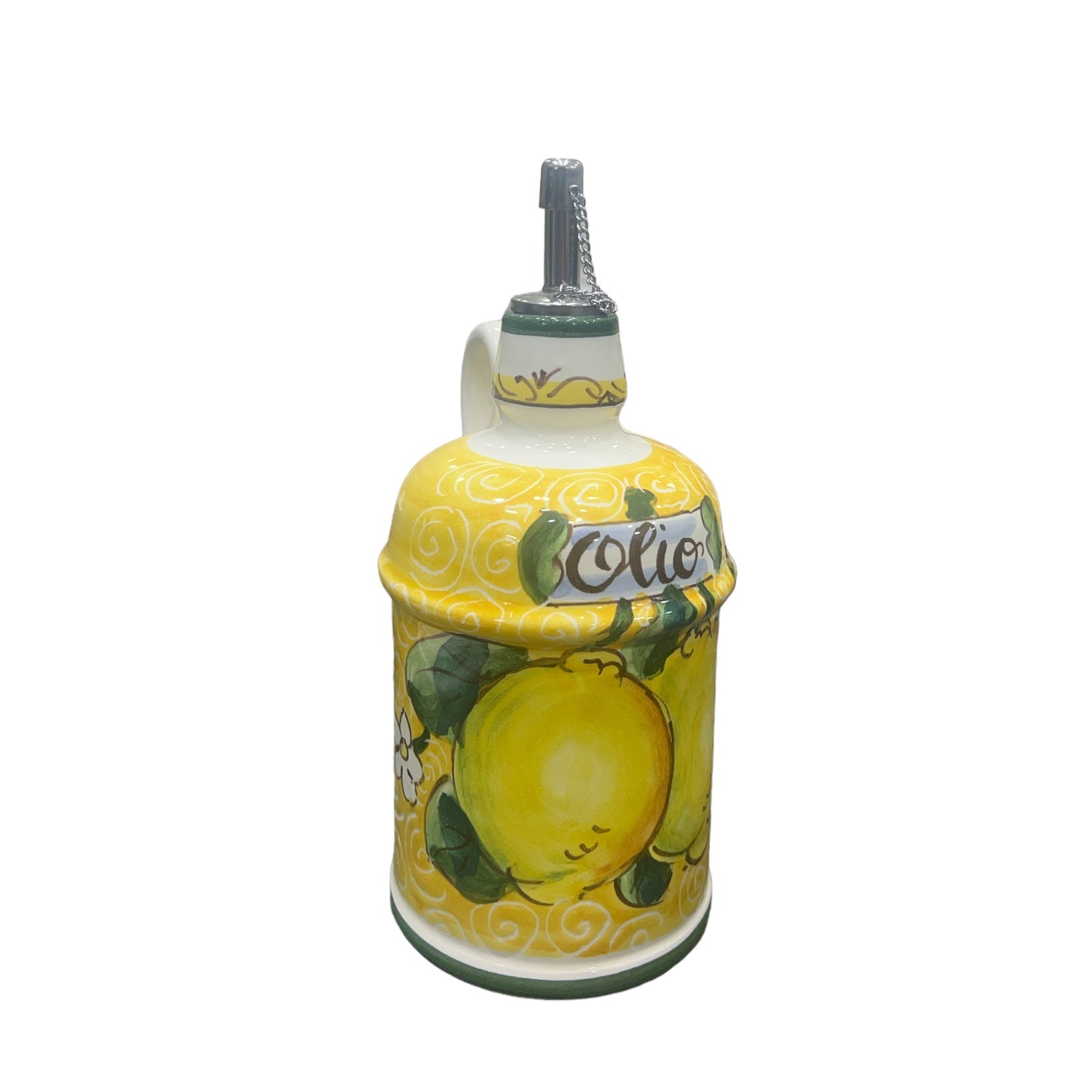 Bottiglia Olio Con Manico Fantasia Limoni e Fiori - Sorrento è